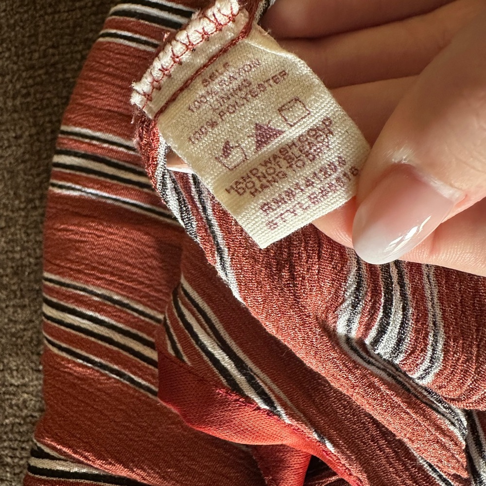 Striped Rust Jumpsuit - Picture 6 of 6